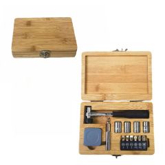 13pcs Promotional Household Ratchet Handle Tool Kit With Bamboo Case Giveaway High Quality Hand Tool Set