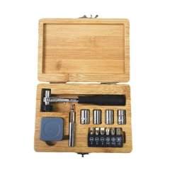 13pcs Promotional Household Ratchet Handle Tool Kit With Bamboo Case Giveaway High Quality Hand Tool Set