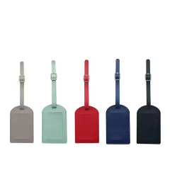Travel PU Leather Luggage Tag Customizable Suitcase Tag for Women and Men