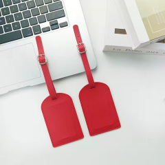 Travel PU Leather Luggage Tag Customizable Suitcase Tag for Women and Men
