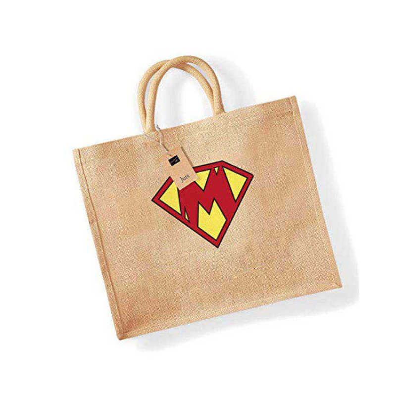 Wholesale Waterproof Jute Tote Bag with Reinforced Handles Button Closure 