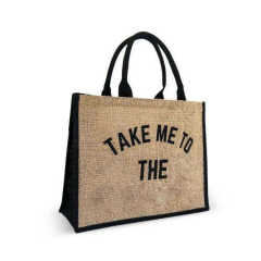 Wholesale Waterproof Jute Tote Bag with Reinforced Handles Button Closure 