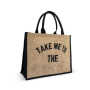 Wholesale Waterproof Jute Tote Bag with Reinforced Handles Button Closure 