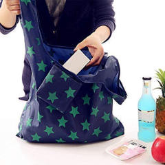 Heavy Duty Expandable Grocery Tote Bag Foldable Reusable Polyester Foldable Grocery Shopping Bag