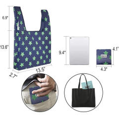 Heavy Duty Expandable Grocery Tote Bag Foldable Reusable Polyester Foldable Grocery Shopping Bag