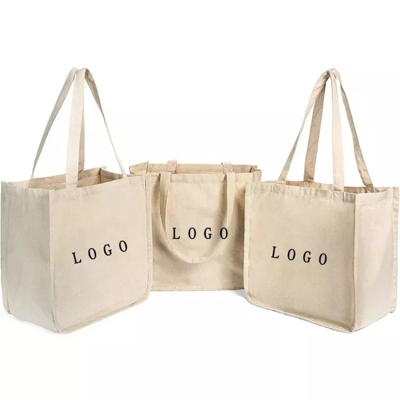 Heavy Duty Cotton Shopping Handbag with Reinforced Handles 