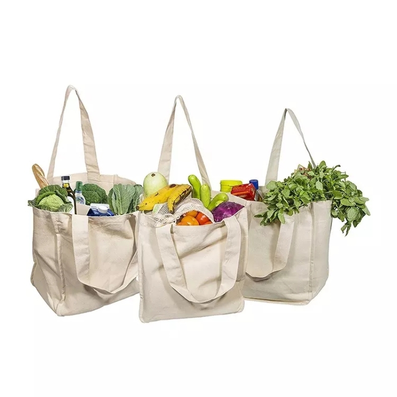 Heavy Duty Cotton Shopping Handbag with Reinforced Handles 
