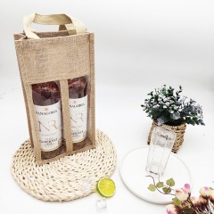Jute handbags wholesale Wine Bags with Rope Handle