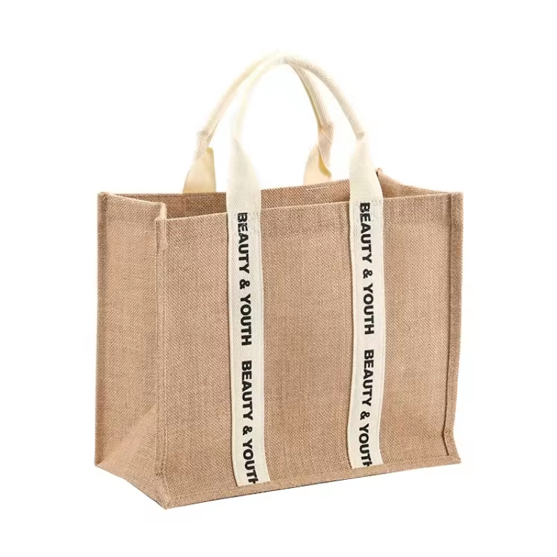 Wholesale JuteTote Bags Handle Can Be Customized With Logo Tote Bags