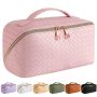 Large Capacity Travel Cosmetic Bag Portable Leather Waterproof Women Travel Makeup Bag Organizer