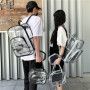 See Through Waterproof Backpack Heavy Duty School Transparent Bookbag Women Large PVC Clear Backpack for Men