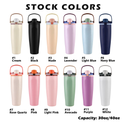 Custom Logo 40oz Stainless Steel Tumbler with Handle Double Wall Vacuum Insulated Water Bottle for Travel Outdoor Sport