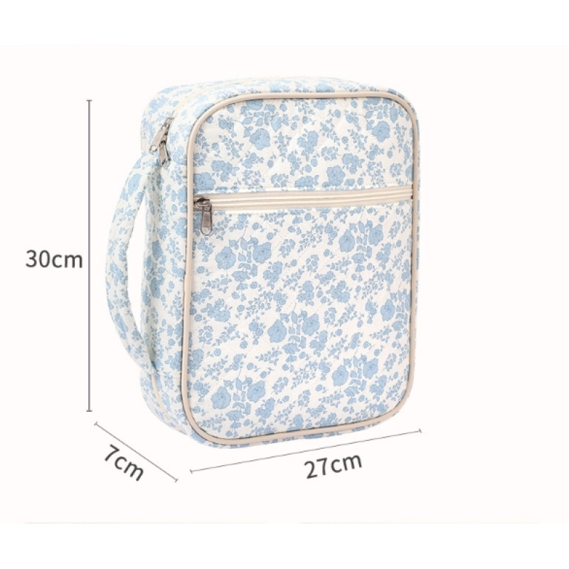 OEM & ODM Quilted Cotton Bible Tote Bag Book Organizer Casual Style Bible Cover Case with Zipper for Protection