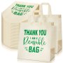 Reusable Grocery Bags Thank You Non Woven Shopping Tote Bag Washable Foldable Gift Bags for Shopping