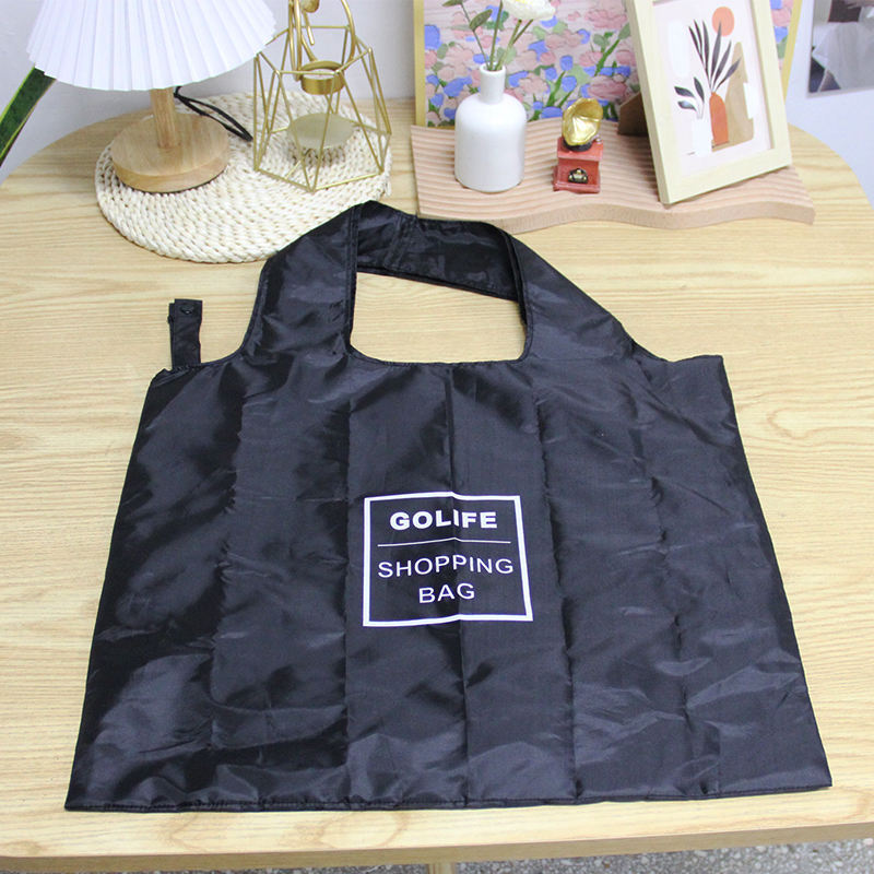 Custom Design Grocery Organic Eco Friendly Folding Nylon Polyester Reusable Foldable Tote Shopping Bag With Logo