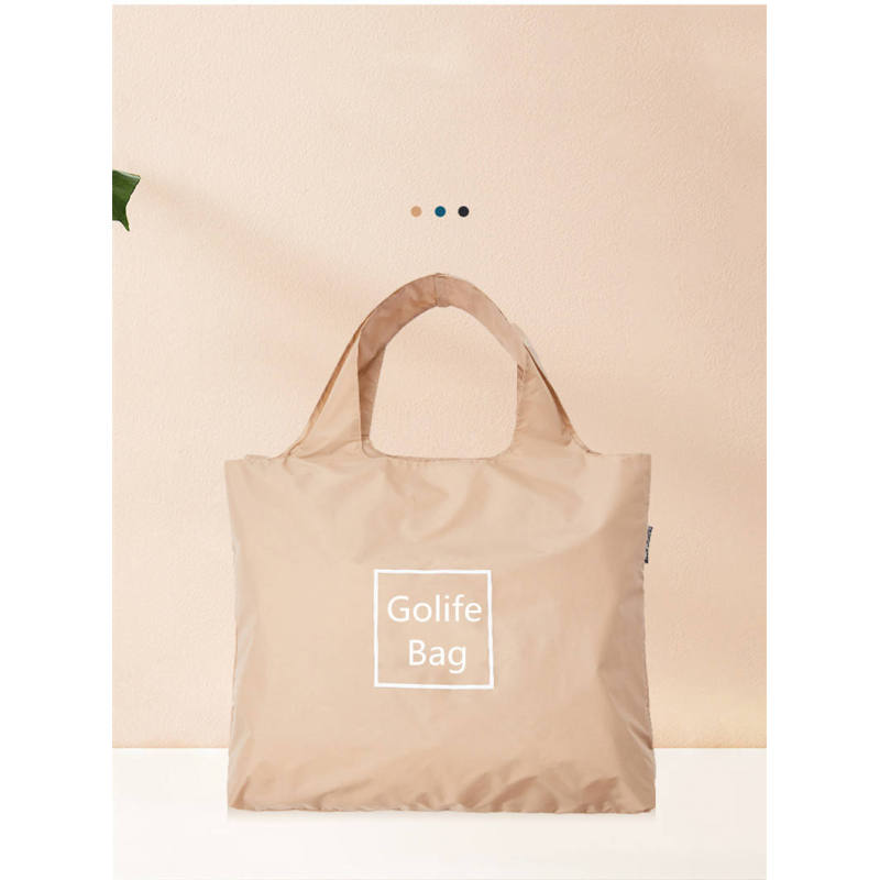 Custom Design Grocery Organic Eco Friendly Folding Nylon Polyester Reusable Foldable Tote Shopping Bag With Logo