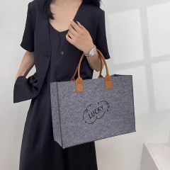 Large Capacity Tote Working Shopping Bag Felt Custom Storage Bag Felt Tote Bag