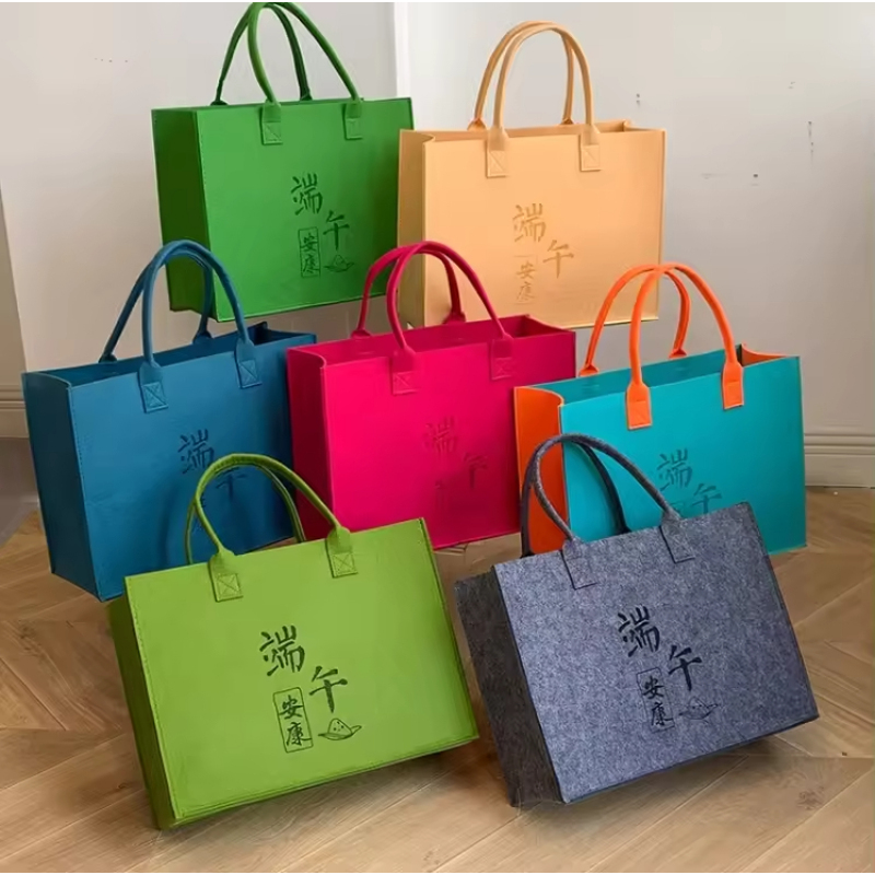 Large Capacity Tote Working Shopping Bag Felt Custom Storage Bag Felt Tote Bag