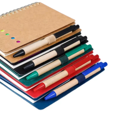 Werbe-Notizbuch mit individuellem Logo, Spiralbindung, Kraftpapier-Einband, Haftnotizen, umweltfreundlicher Stift, preisgünstige Option