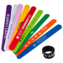 Factory Customized Logo Pattern Printed Festival Activity Silicone Plain Custom Slap Bands Slap Bracelet With Logo