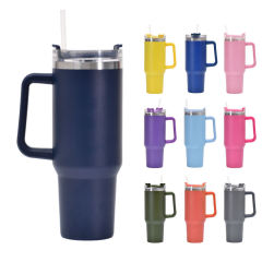 Travel Mugs 40oz Custom Logo Stainless Steel Vacuum Insulated Straight Tumbler Reusable Thermos Travel Coffee Mugs Cups
