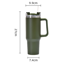Travel Mugs 40oz Custom Logo Stainless Steel Vacuum Insulated Straight Tumbler Reusable Thermos Travel Coffee Mugs Cups