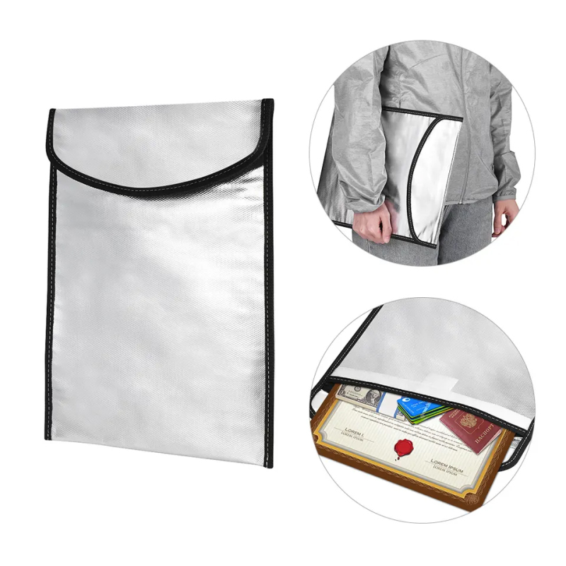 Storage Important Passport Certificates Waterproof Organizer Fireproof Document Bag