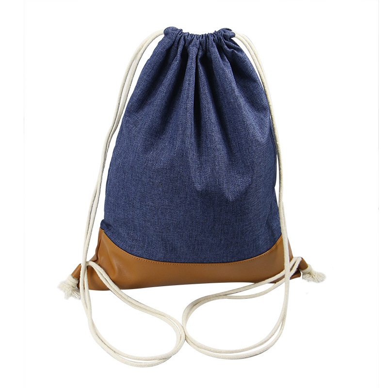 Large capacity travel sport canvas drawstring String backpack custom wholesale