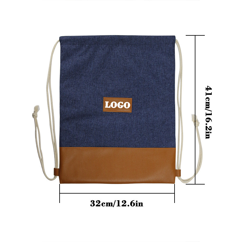 Large capacity travel sport canvas drawstring String backpack custom wholesale
