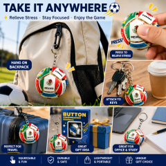 Wholesale Football Fidget Keychain Portable Soccer Souvenir with National Flags for Fans Promotional Gifts