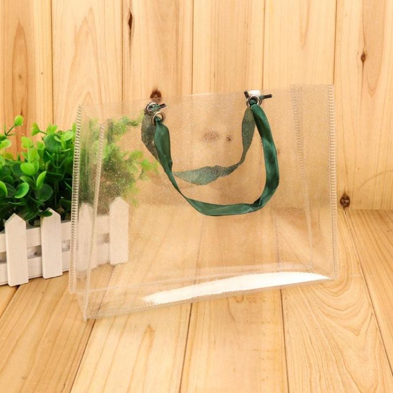 Transparent Bag Pvc 2023 Wholesale Custom Women Tote Bag Large Clear Transparent PVC Bags