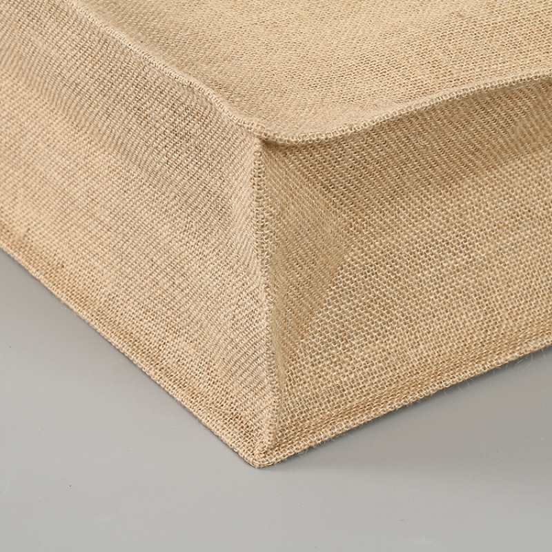  Wholesale Custom Printed Burlap Shopping Jute Tote Bag With Bamboo Handle