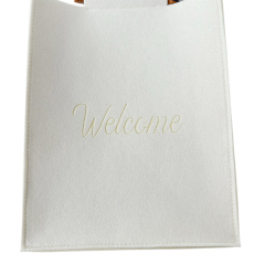 Customized Felt Handbag Tote Bag With Bamboo Handle