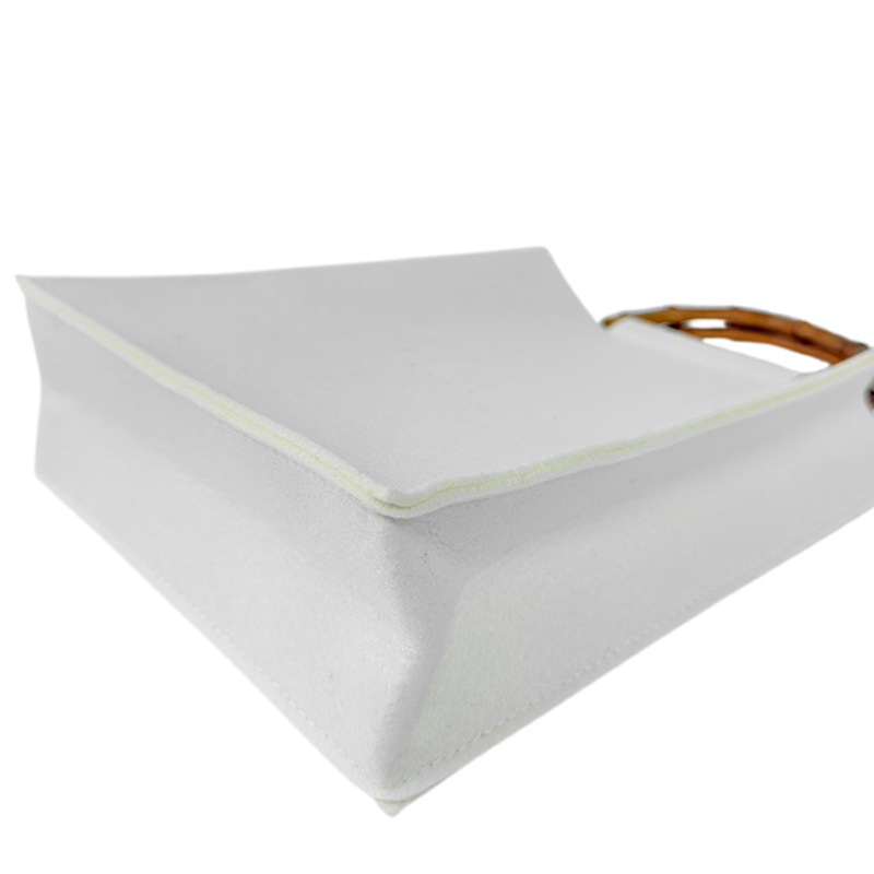 Customized Felt Handbag Tote Bag With Bamboo Handle