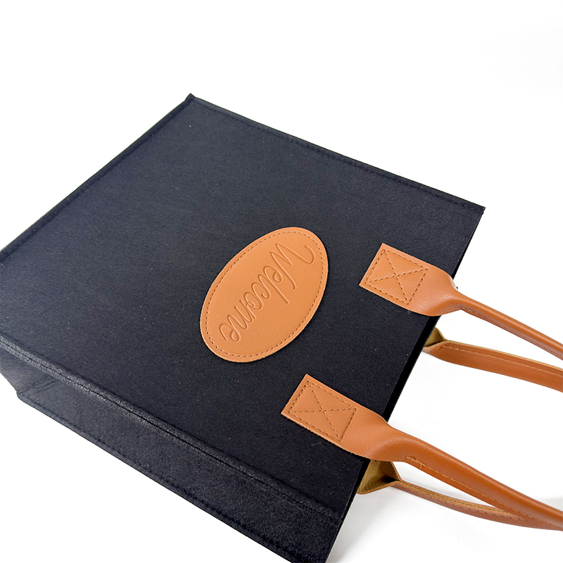 Wholesale Custom Leather Felt Tote Bags Customized Logo Tote Bag