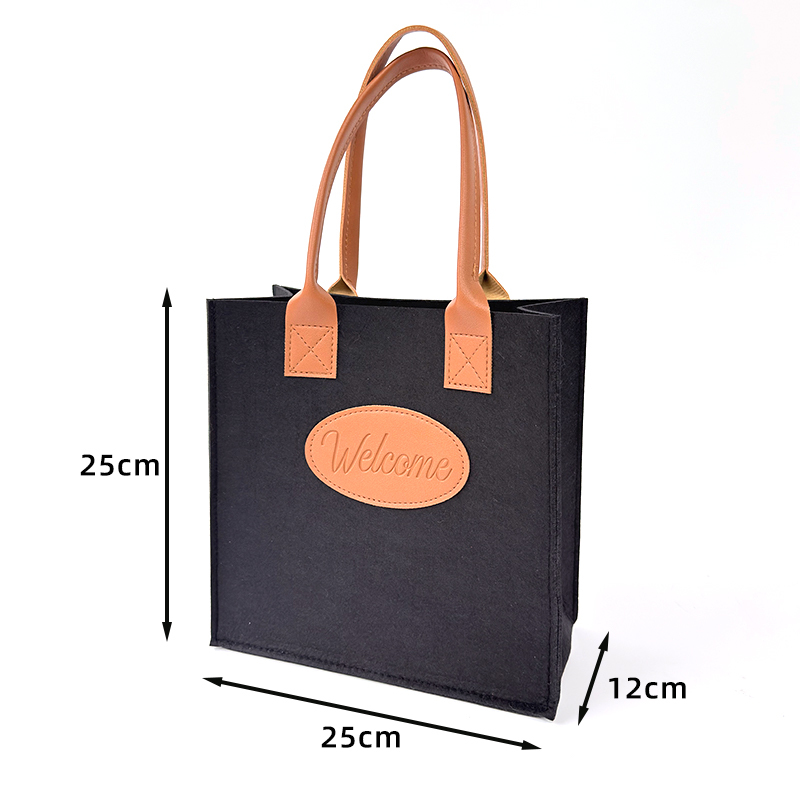 Wholesale Custom Leather Felt Tote Bags Customized Logo Tote Bag