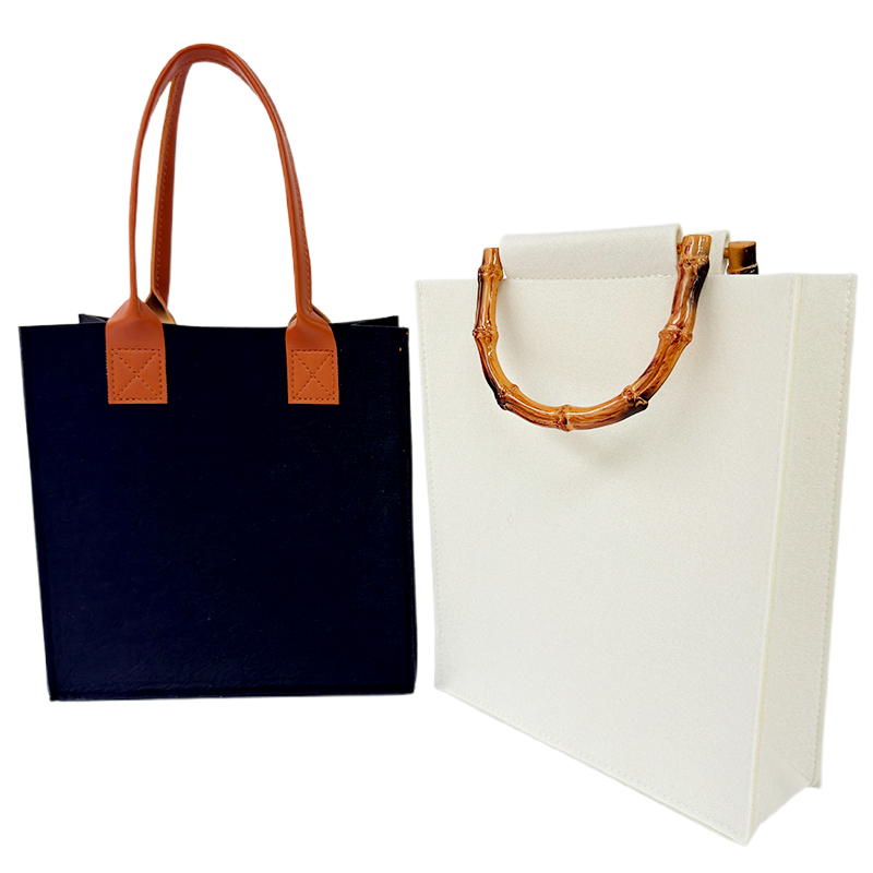 Wholesale Custom Leather Felt Tote Bags Customized Logo Tote Bag