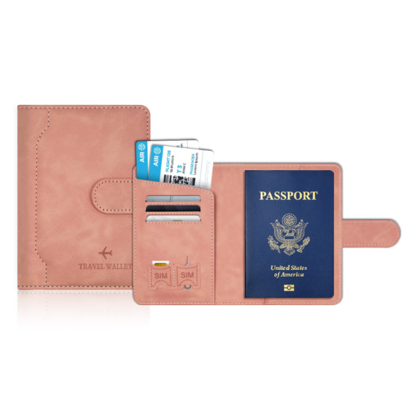 Wholesale Travel Credit Card Wallet Passport Cover Case PU Leather Passport Holder with Magnetic Closure