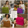 Wholesale Custom Logo Felt Handbag Metal Snap Closure Structured  Tote Bag Eco Friendly Reusable Gift Bag