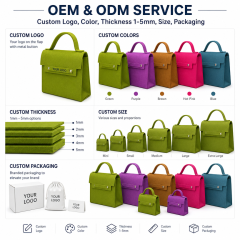 Wholesale Custom Logo Felt Handbag Metal Snap Closure Structured Tote Bag Eco Friendly Reusable Gift Bag