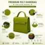 Wholesale Custom Logo Felt Handbag Metal Snap Closure Structured  Tote Bag Eco Friendly Reusable Gift Bag
