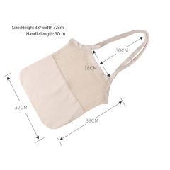 Organic cotton reusable mesh bags for fruits and vegetables folding shopping bag