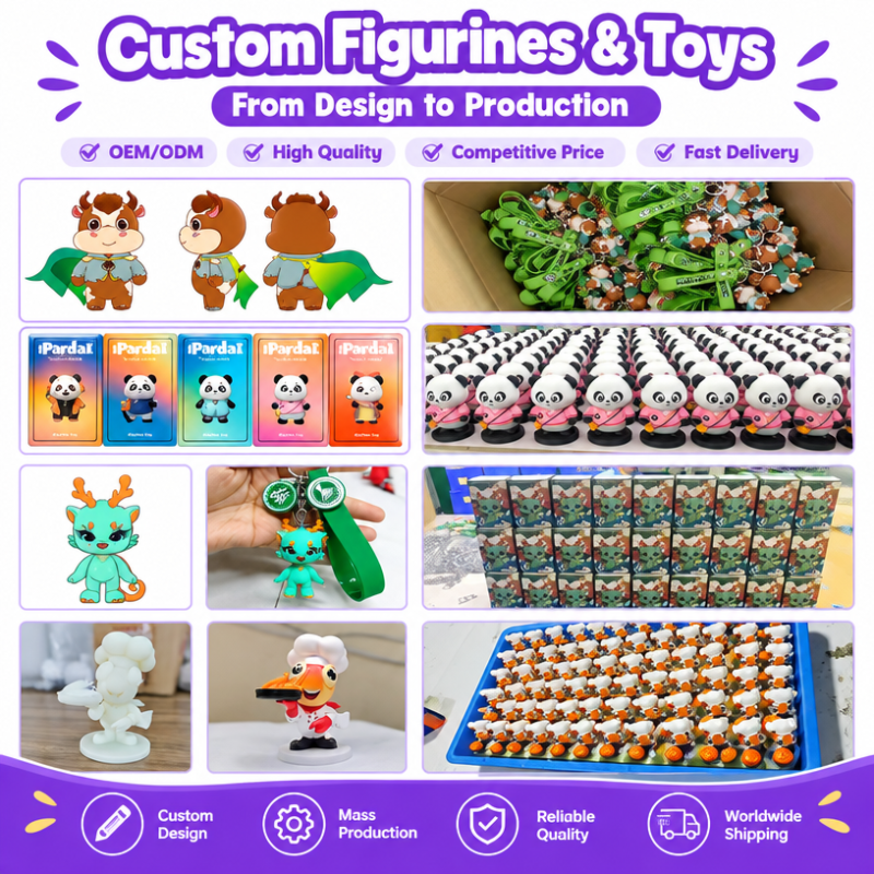 OEM ODM Custom Logo 3D Action Figure Small Cute 3D Anime Figurine Personalized Design PVC Toys