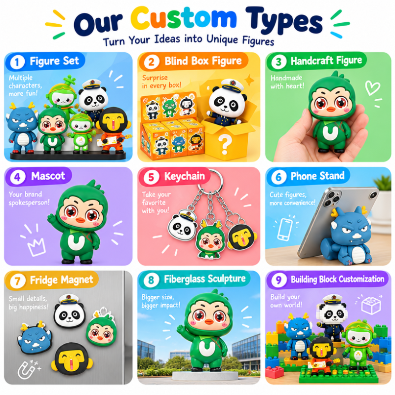 OEM ODM Custom Logo 3D Action Figure Small Cute 3D Anime Figurine Personalized Design PVC Toys
