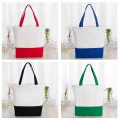 Wholesale Portable Grocery Bag Reusable Foldable Shopping Tote Cotton Canvas Bag with Custom Printed Logo