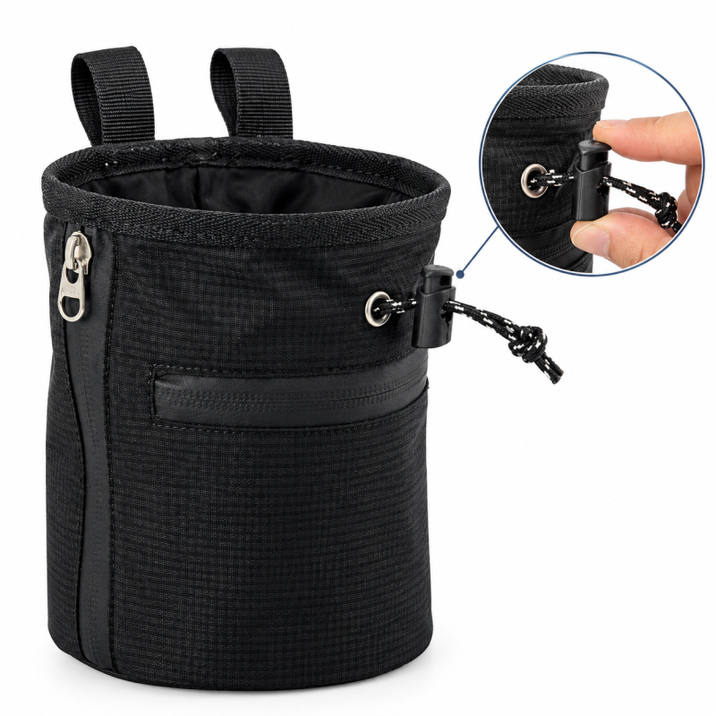 Custom 420D Ripstop Oxford Climbing Chalk Bag with Adjustable Waist Belt Outdoor Rock Climbing Chalk Pouch