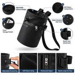 Custom 420D Ripstop Oxford Climbing Chalk Bag with Adjustable Waist Belt Outdoor Rock Climbing Chalk Pouch