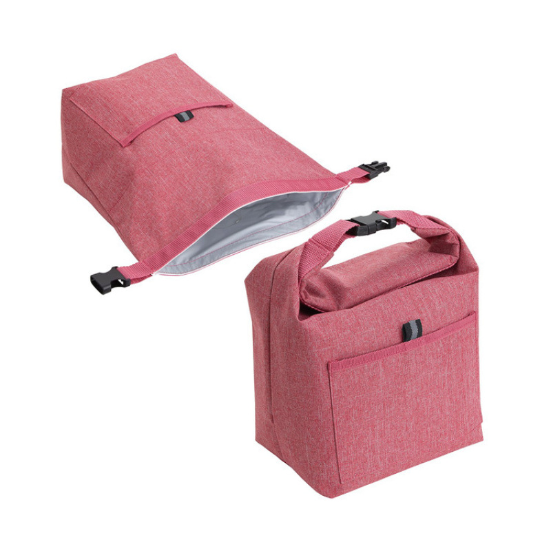 Custom Reusable Food Carrier Tote Bag Hand-held Promotional Roll-Top Portable Insulated Cooler Lunch Tote bag