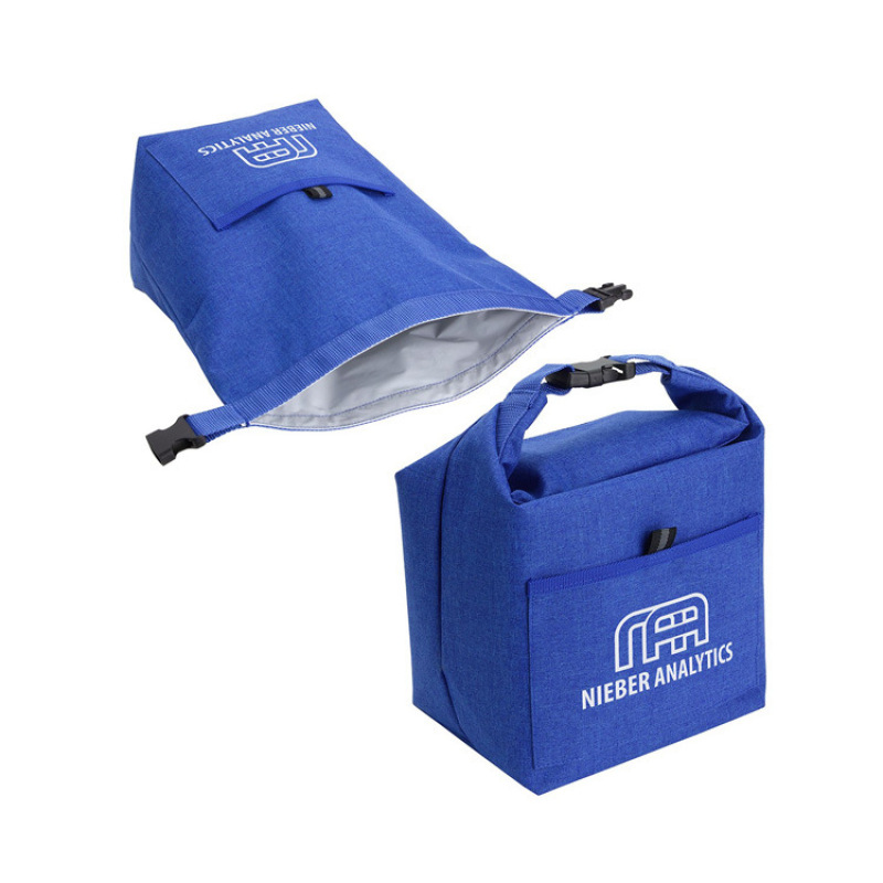 Custom Reusable Food Carrier Tote Bag Hand-held Promotional Roll-Top Portable Insulated Cooler Lunch Tote bag