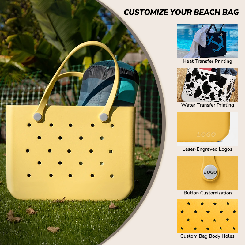 EVA Portable Travel Tote Bag Open Closure Chains Waterproof Washable Beach for Women Large Capacity Summer Holiday OEM Supplier